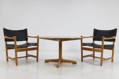 Set of Danish Black Leather Armchairs and Coffee Table by Ditte and Adrian Heath