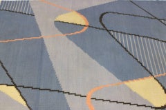 Geometric Modernist Kilim Carpet by Antonín Kybal