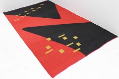 Alfombra kilim geométrica modernista