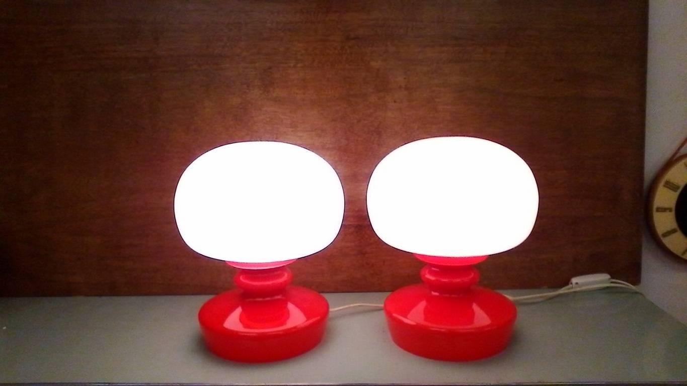 Midcentury Table Lamps from Kamenicky Šenov, Czech Republic, 1970s In Good Condition In Praha, CZ