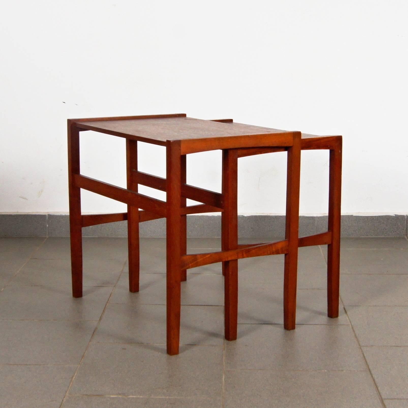 Danish Set of two nesting Mid century tables, Denmark, 60s. For Sale