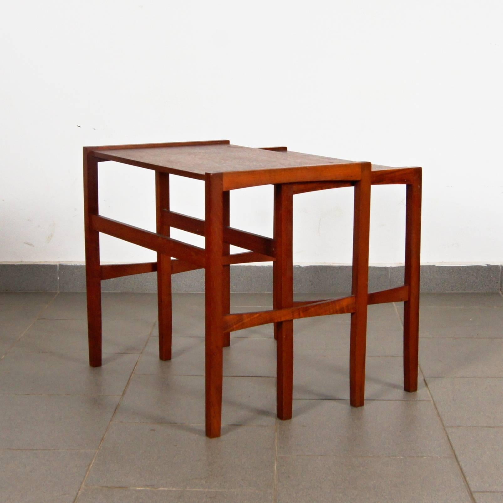 Danish Set of two nesting Mid century tables, Denmark, 60s.  For Sale