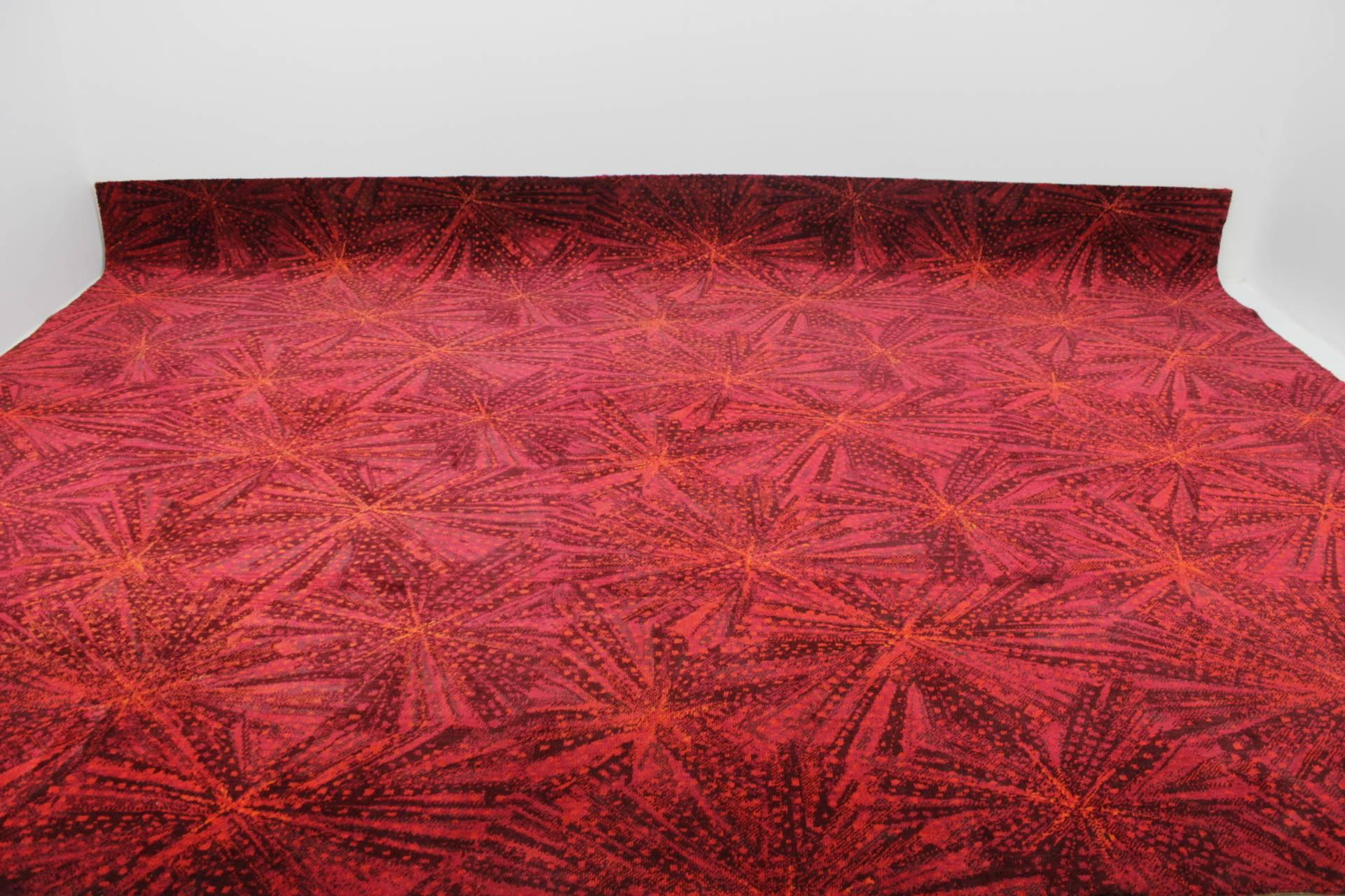 Wool Stunning Huge Geometric Carpet by A. Ambrossová, 1967 For Sale