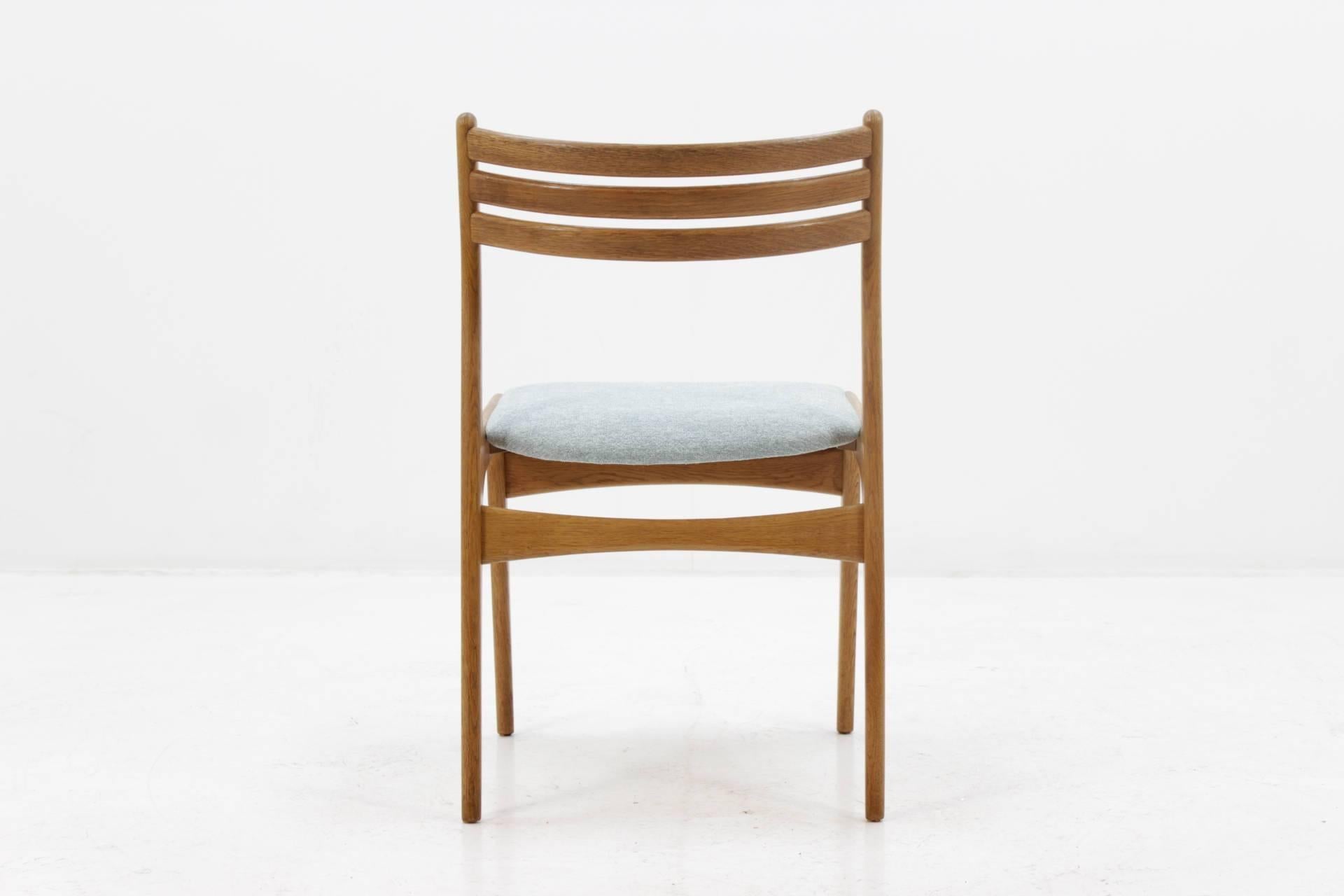 Fabric 1960 Set of Four Johannes Andersen Oak Chairs, Denmark