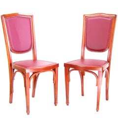 Pair of Viennese Secession Chairs J&J Kohn No.324, circa 1906