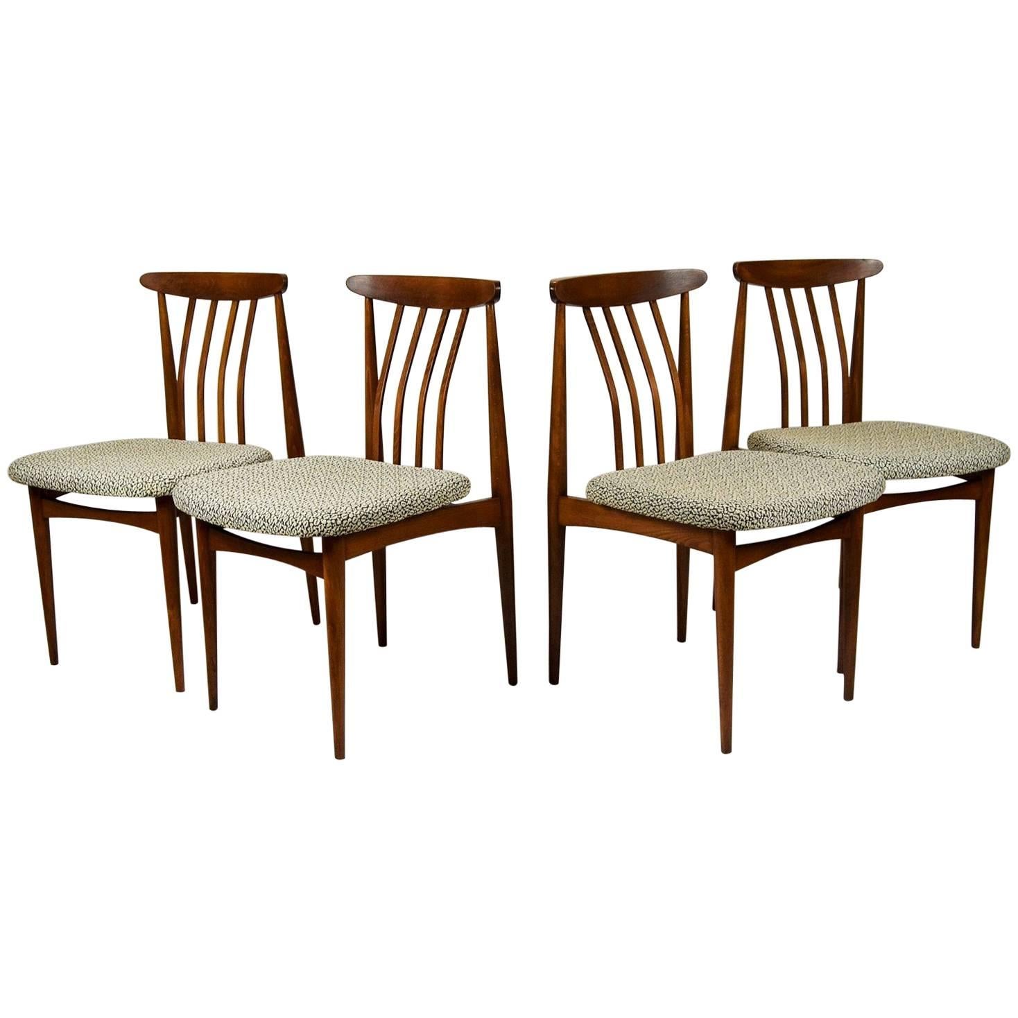 1960 Set of Four Original Upholstered Dining Chairs For Sale