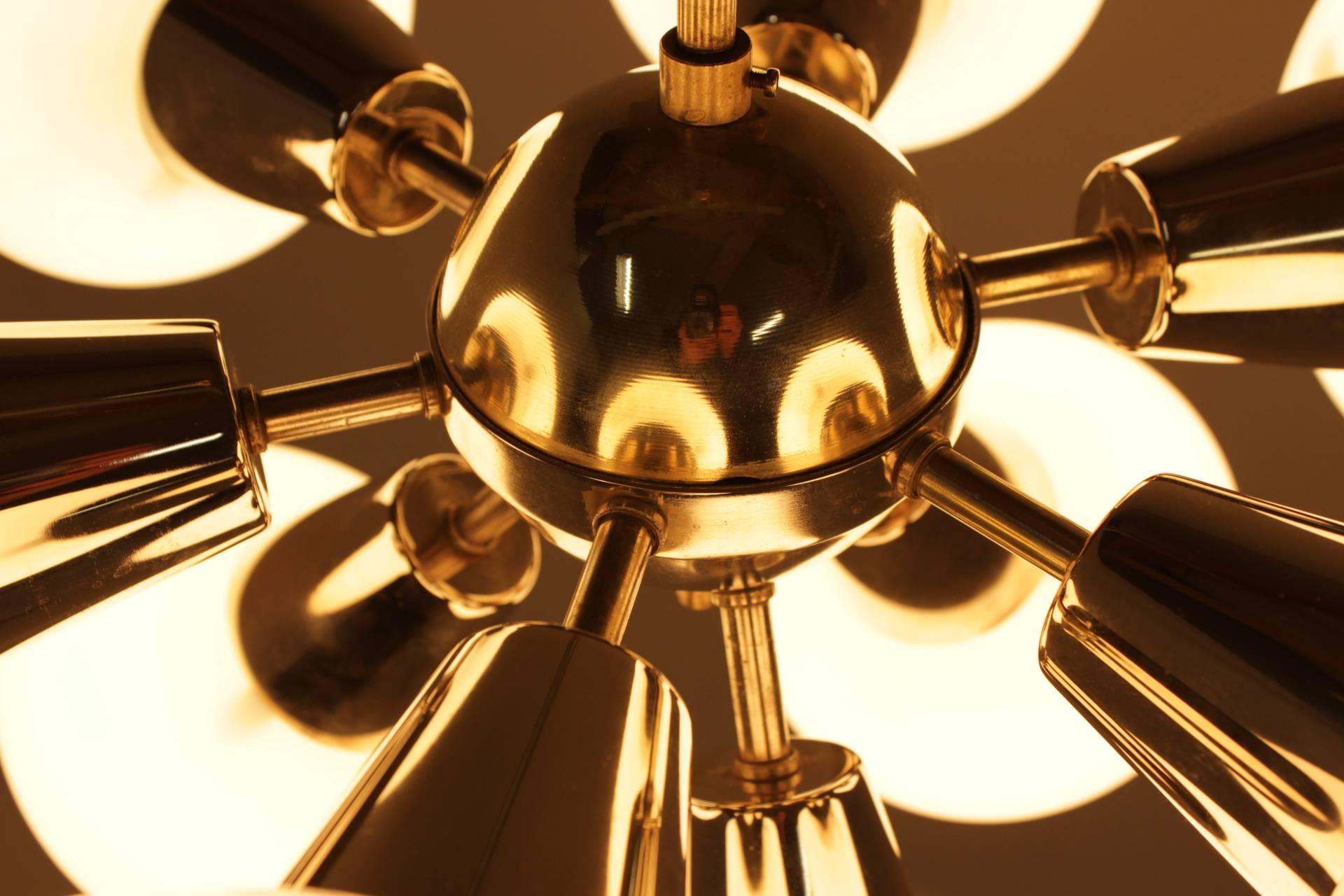 Czech Midcentury Sputnik Chandelier Kamenický Šenov, 1970s