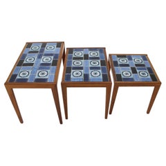 1960s Nesting Ceramic Tile Tables, Denmark