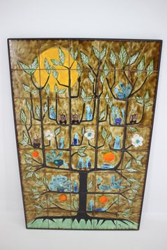 Handbemalte Keramikkunst von Knud Michel aus den 1960er Jahren