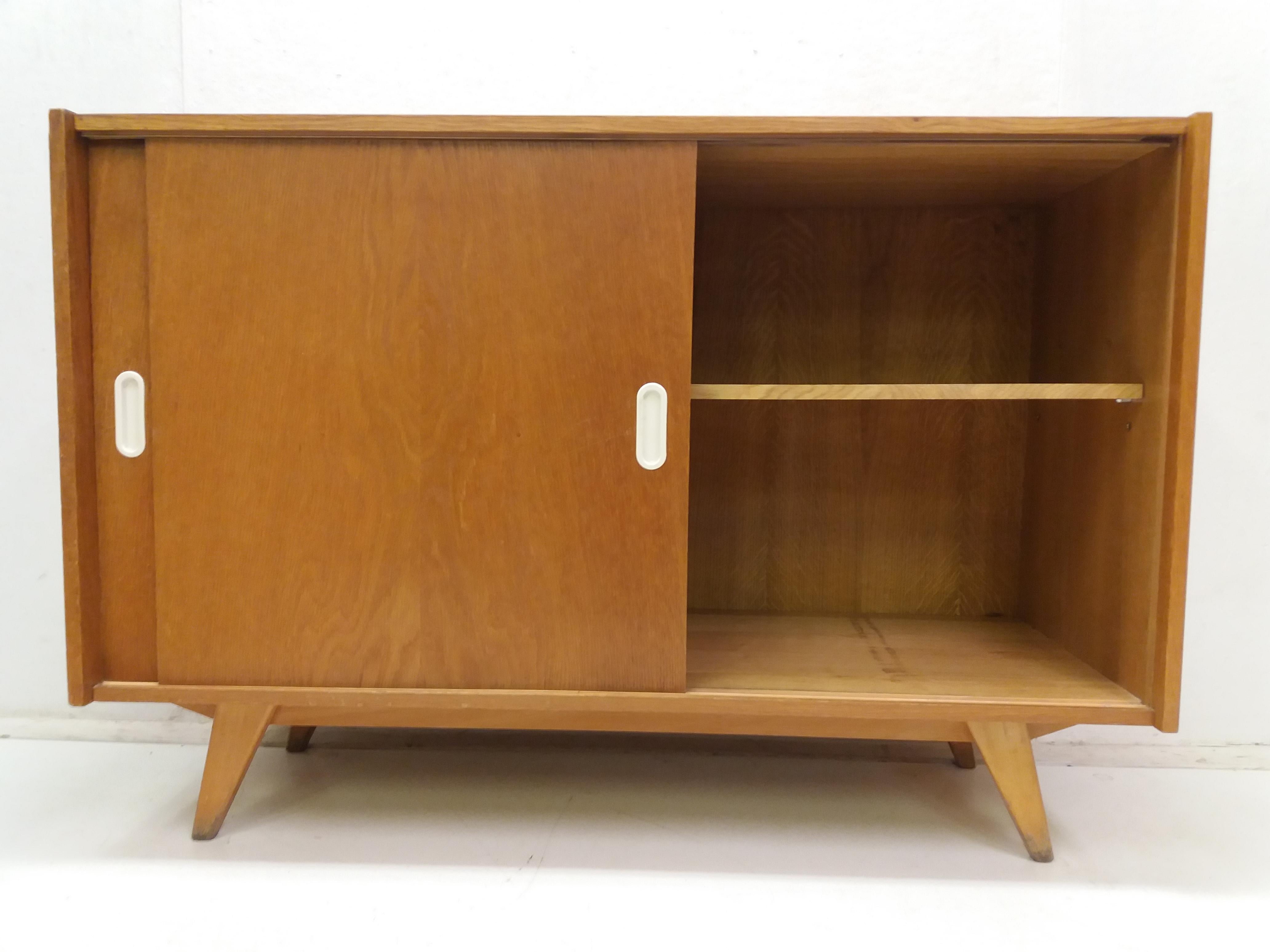 Mid-20th Century 1960 Retro Oak Chest of Drawers Jiroutek, Czechoslovakia For Sale