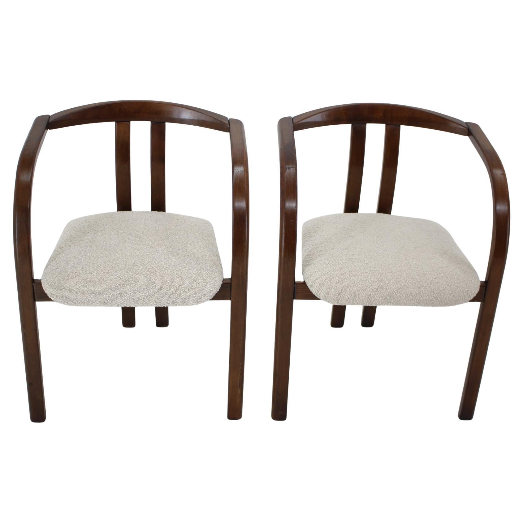 1980s Rare Dining/Side Chair by Ton in White Cream Bouclé Fabric