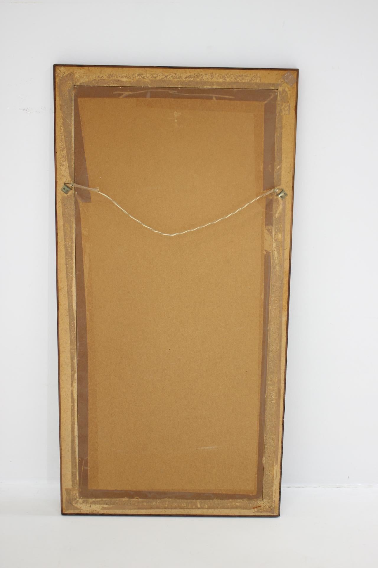 Mid-20th Century 1960s Wood and Tile Mirror, Denmark For Sale