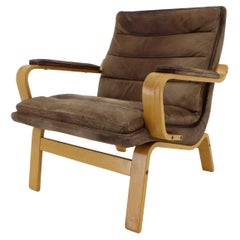 1970s Yngve Ekström "Contino" Leather Armchair, Sweden