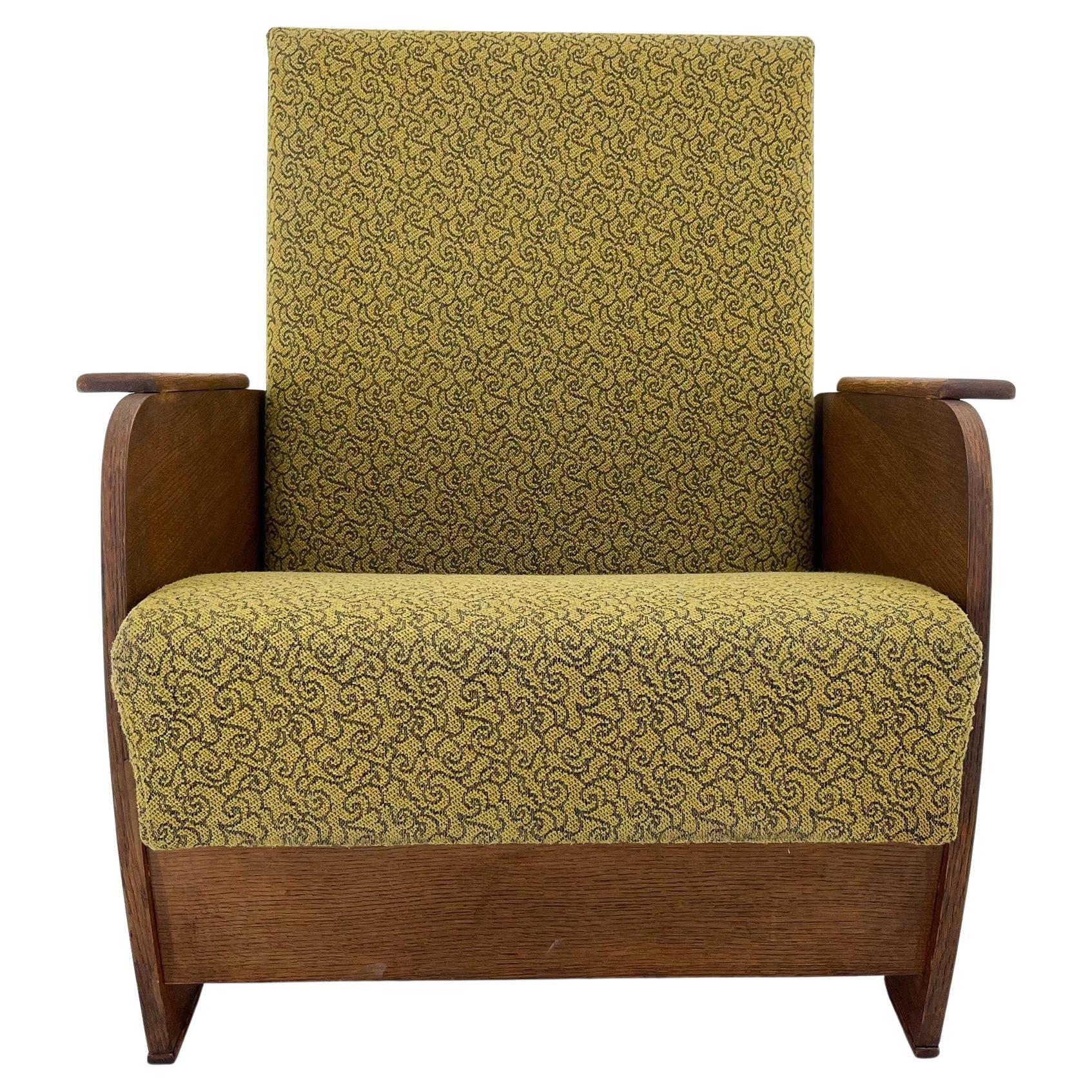 1960s Armchair Convertible to Daybed, Czechoslovakia