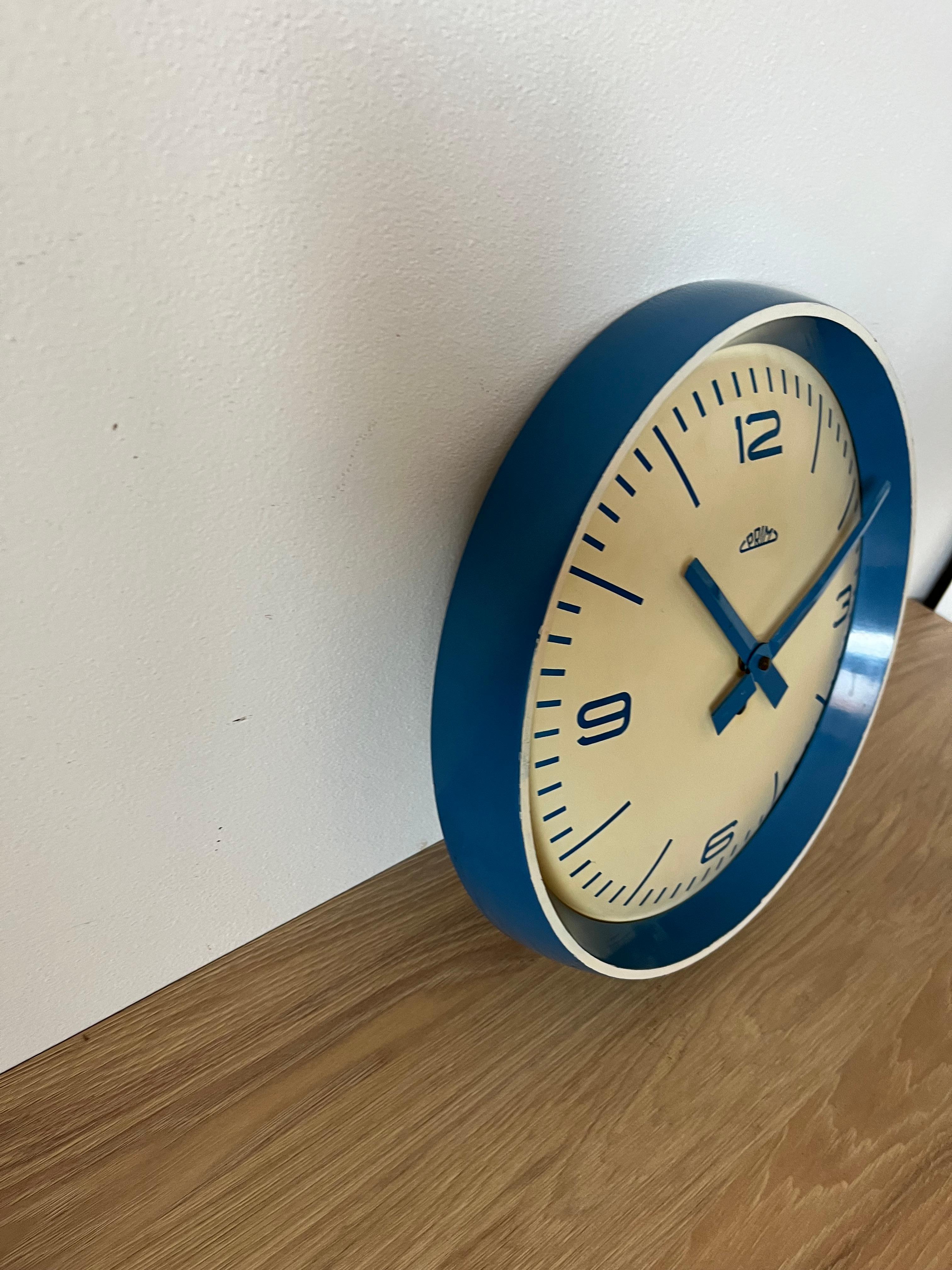 Mid-20th Century 1960s Industrial Wall Clock Prim, Czechoslovakia For Sale