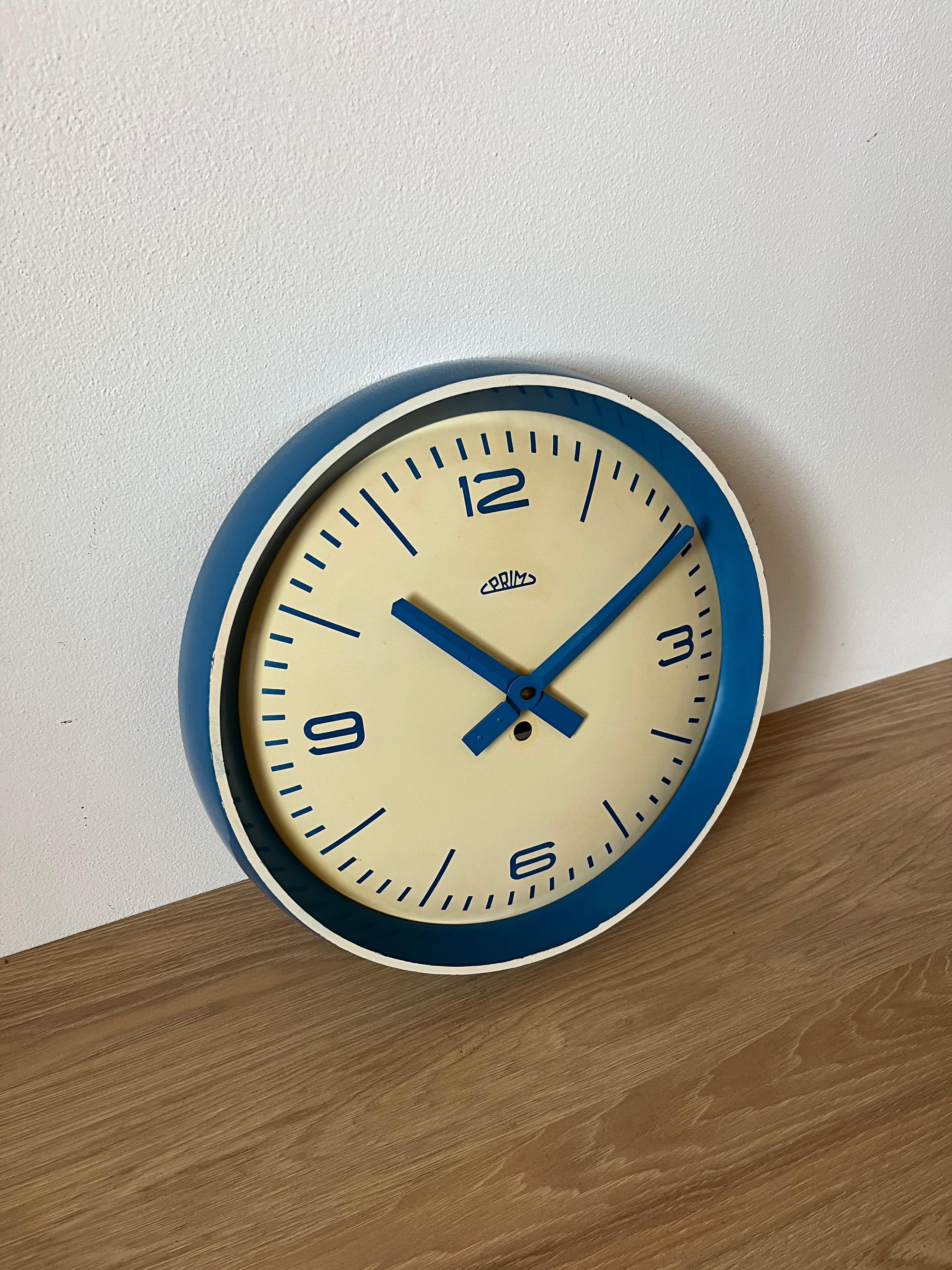 1960s Industrial Wall Clock Prim, Czechoslovakia For Sale 1