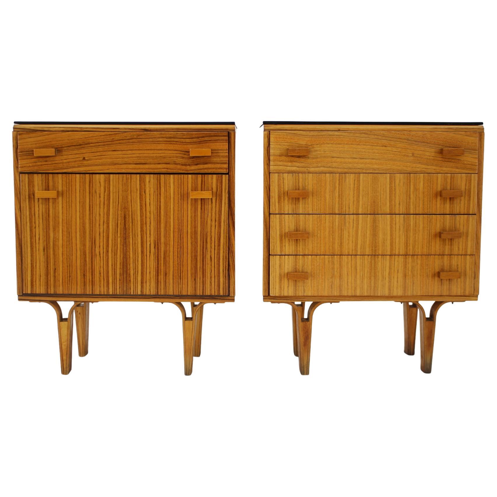 1960s Frantisek Mezulanik Pair of Chest of Drawers, Czechoslovakia