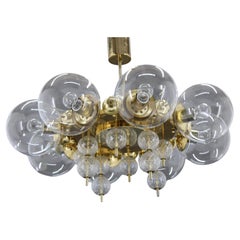 Grande lampadario anni '70 in ottone di Kamenicky Senov , fino a 10 articoli