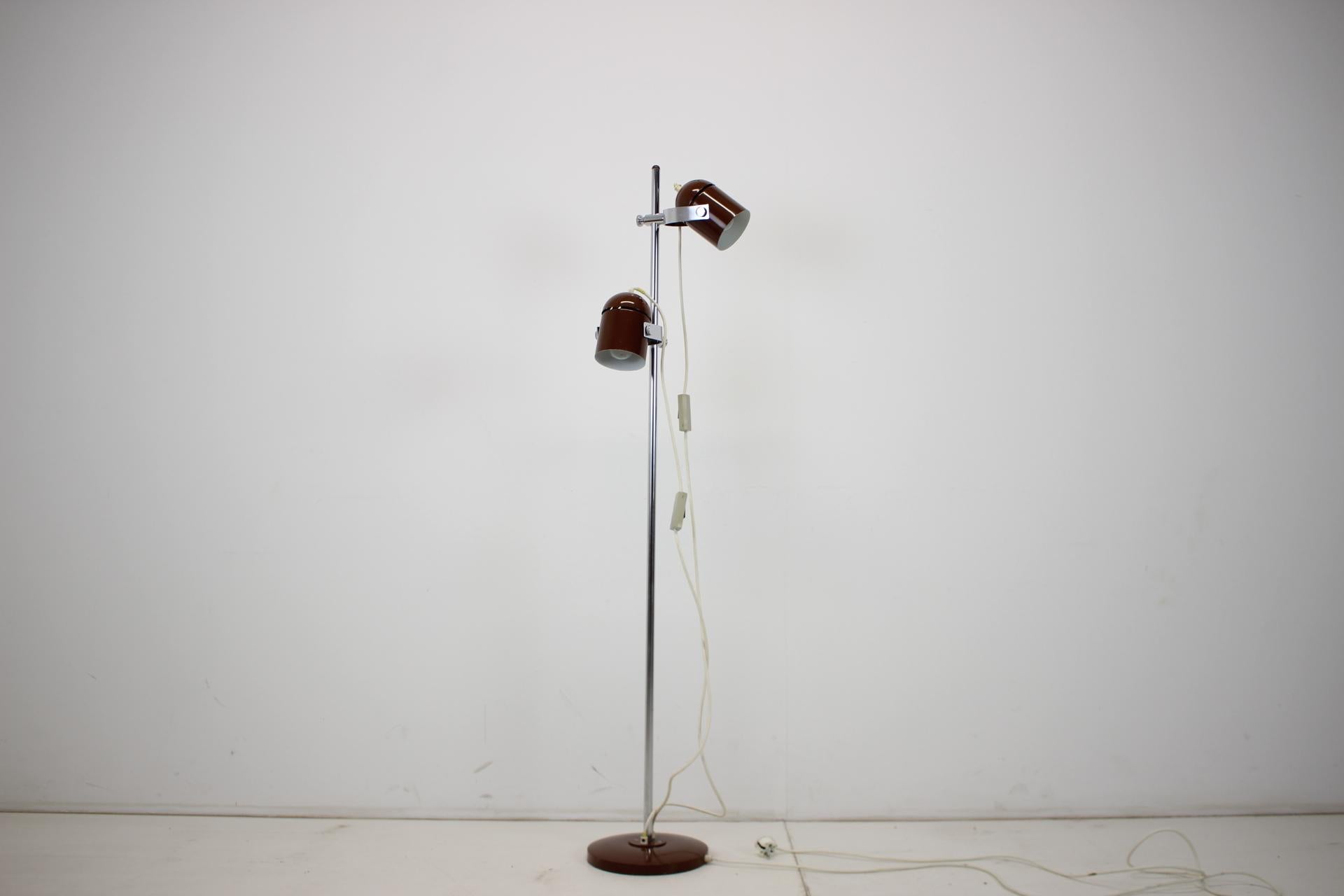 1970s Stanislav Indra Chrome Plated Floor Lamp, Czechoslovakia In Good Condition For Sale In Praha, CZ