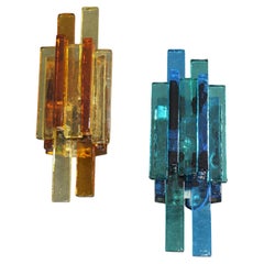 1960s Svend Aage Holm Sørensen Pair of Glass Wall Lamps, Denmark