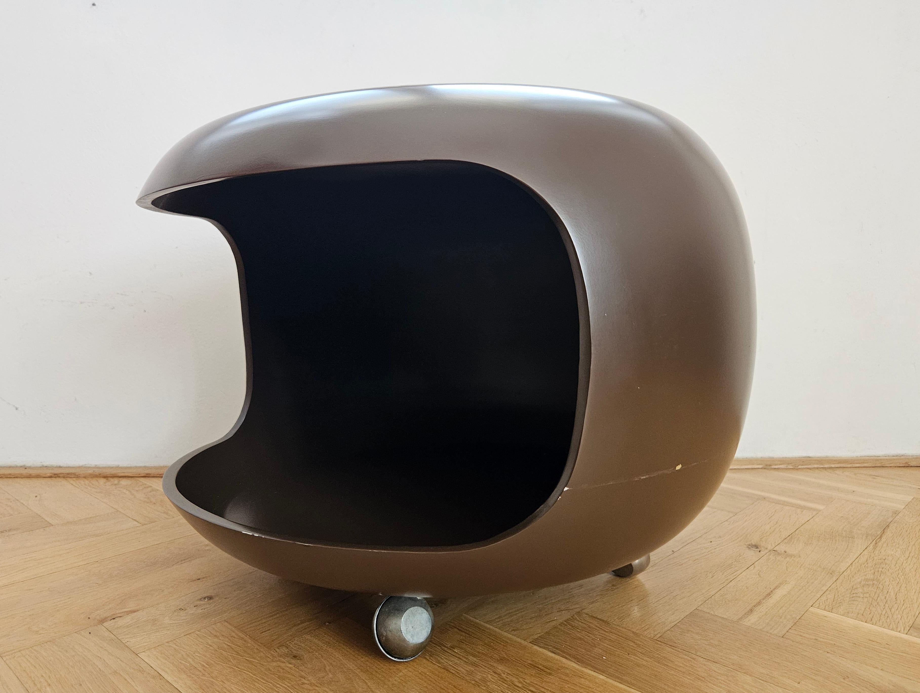 Plastic Rare Midcentury Space Age Style Side Table, Ernst Moeckl, Germany, 1970s For Sale