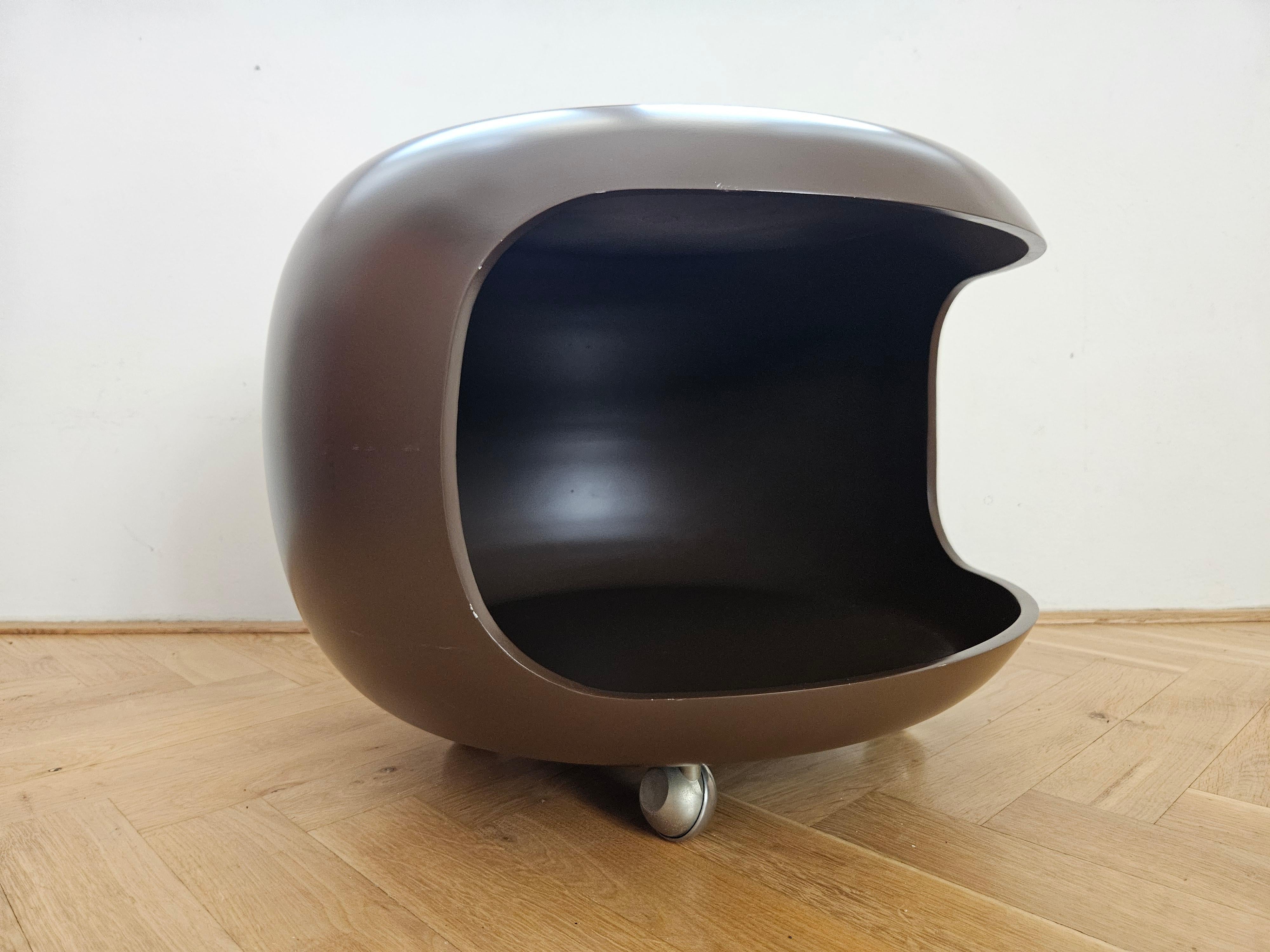 Rare Midcentury Space Age Style Side Table, Ernst Moeckl, Germany, 1970s In Good Condition For Sale In Praha, CZ