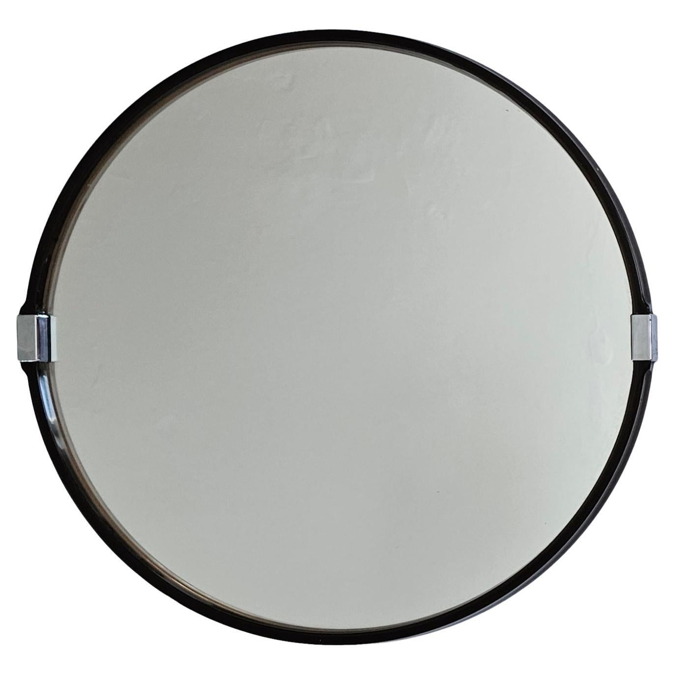 Midcentury Wall Round Mirror, Italy, 1970s