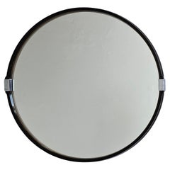 Midcentury Wall Round Mirror, Italy, 1970s