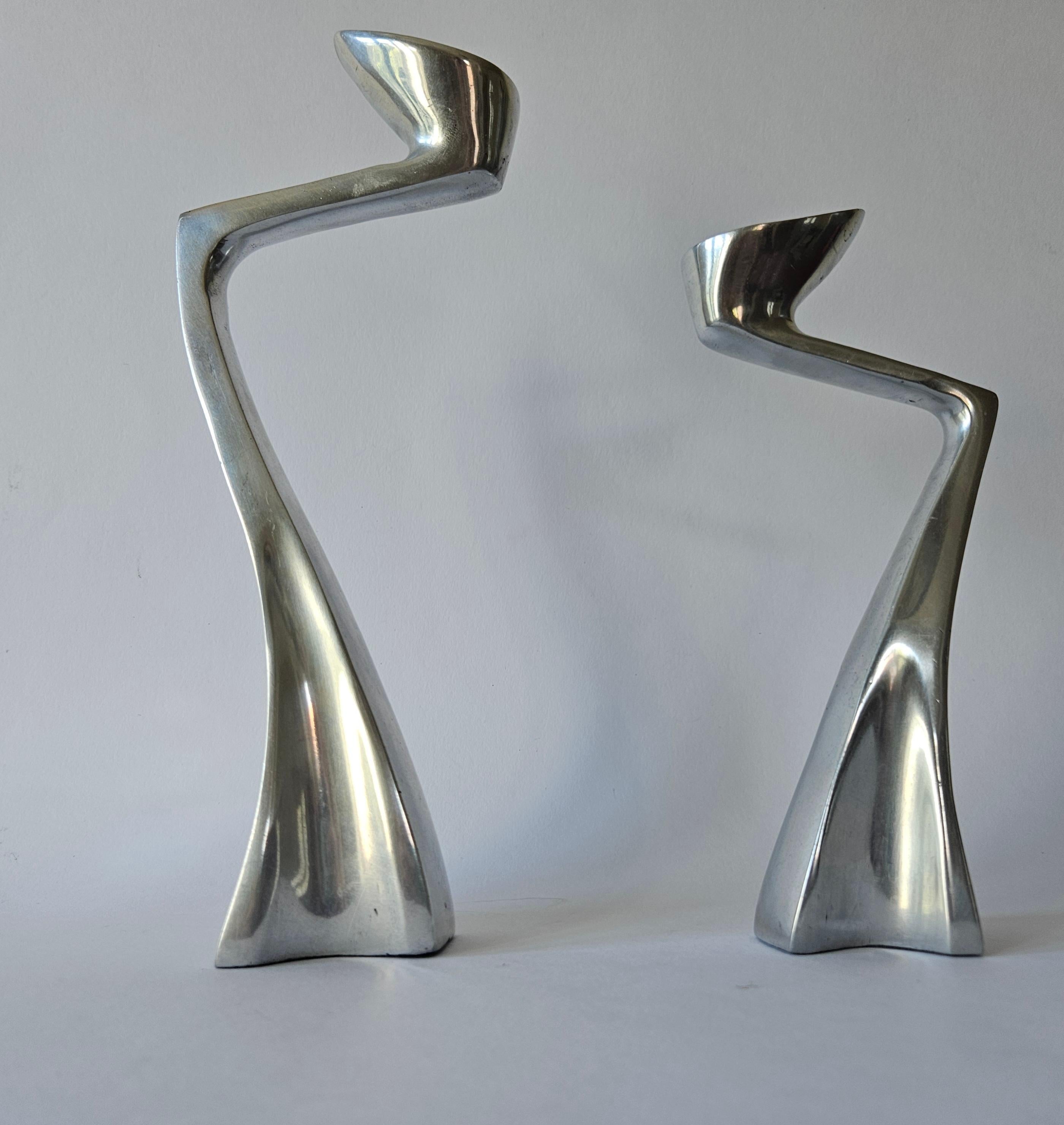 Pair of Midcentury Design Swan Candlesticks by Matthew Hilton, England, 1980s For Sale 4