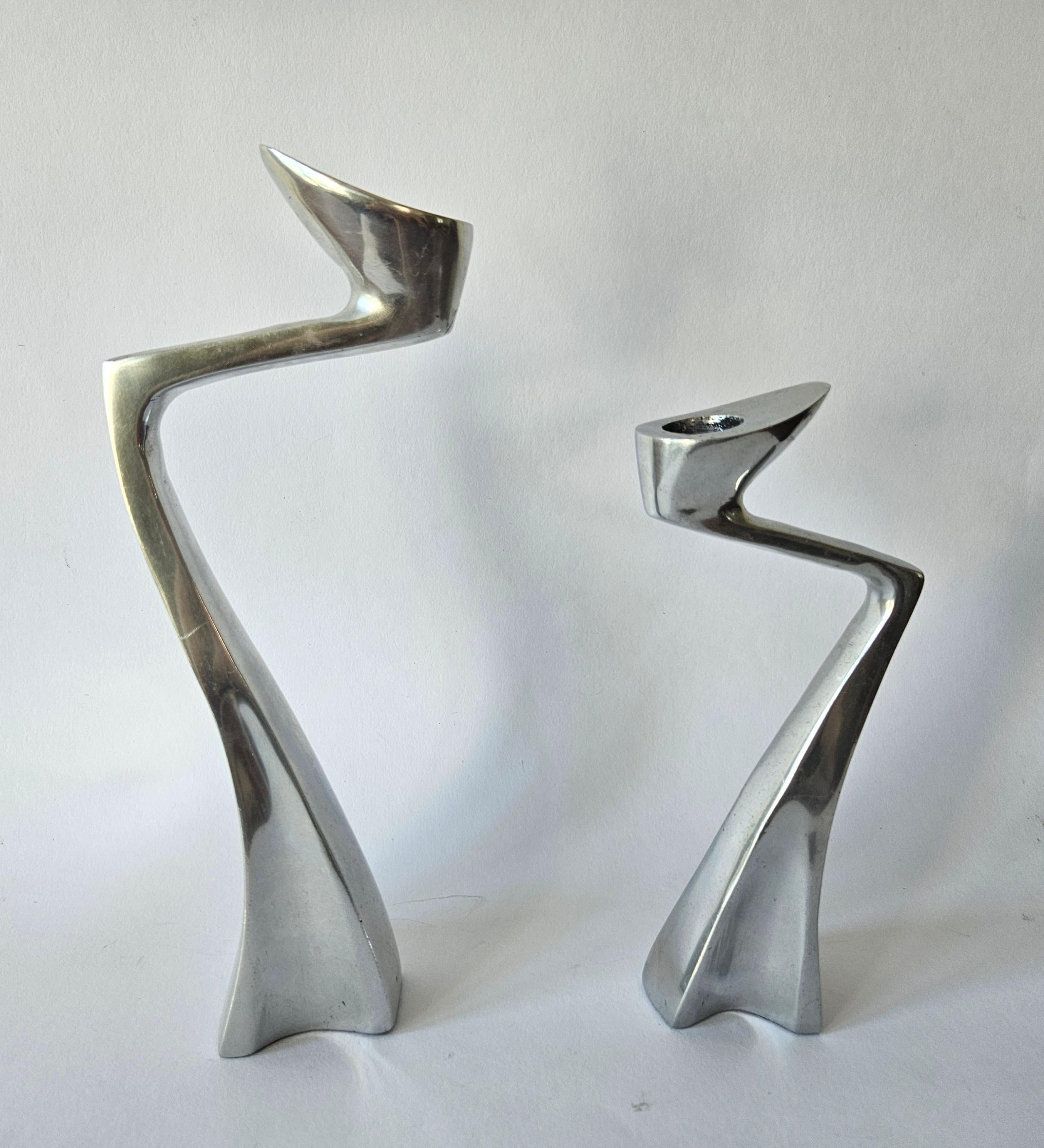 Pair of Midcentury Design Swan Candlesticks by Matthew Hilton, England, 1980s For Sale 3