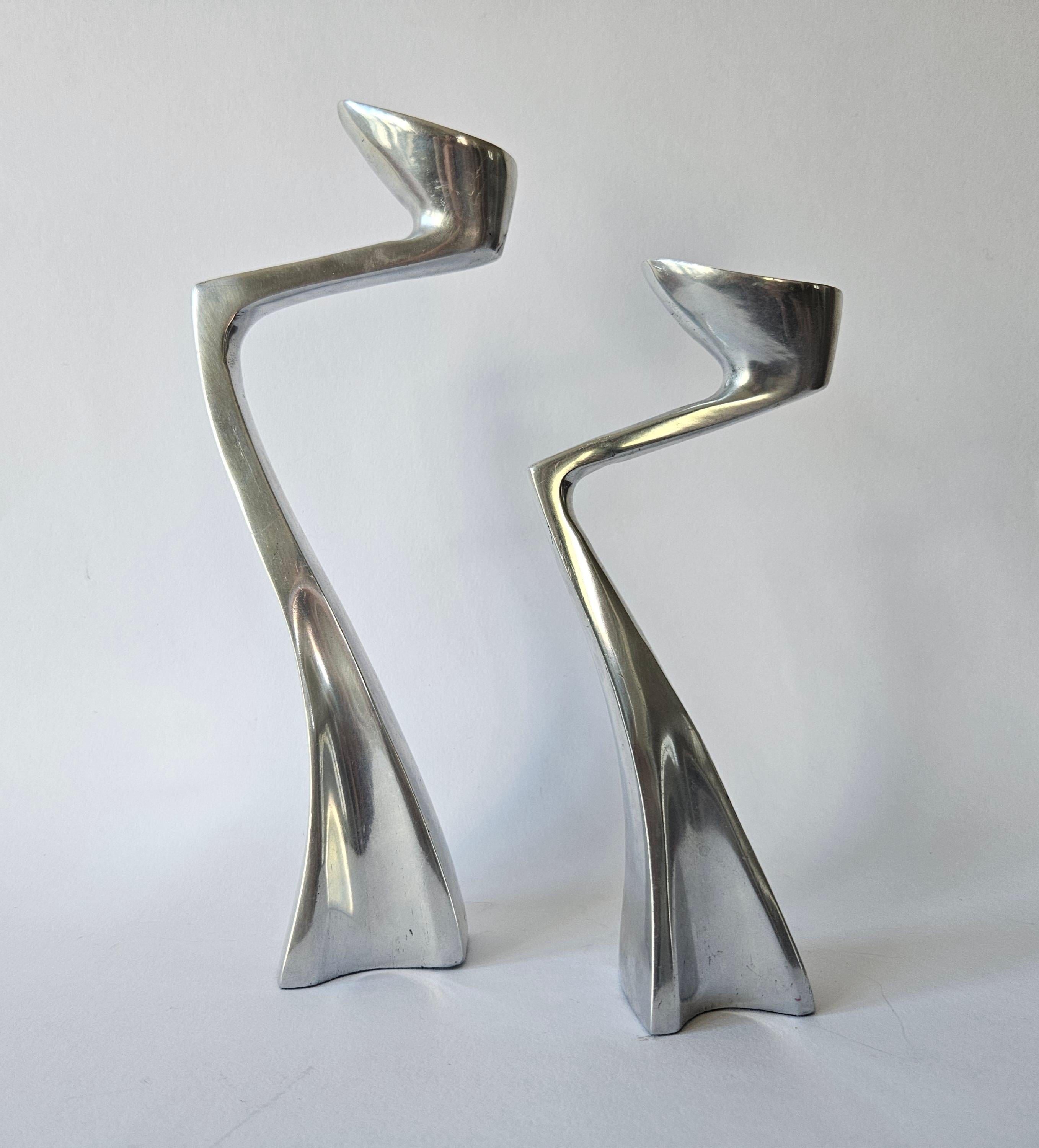 Pair of Midcentury Design Swan Candlesticks by Matthew Hilton, England, 1980s For Sale 7