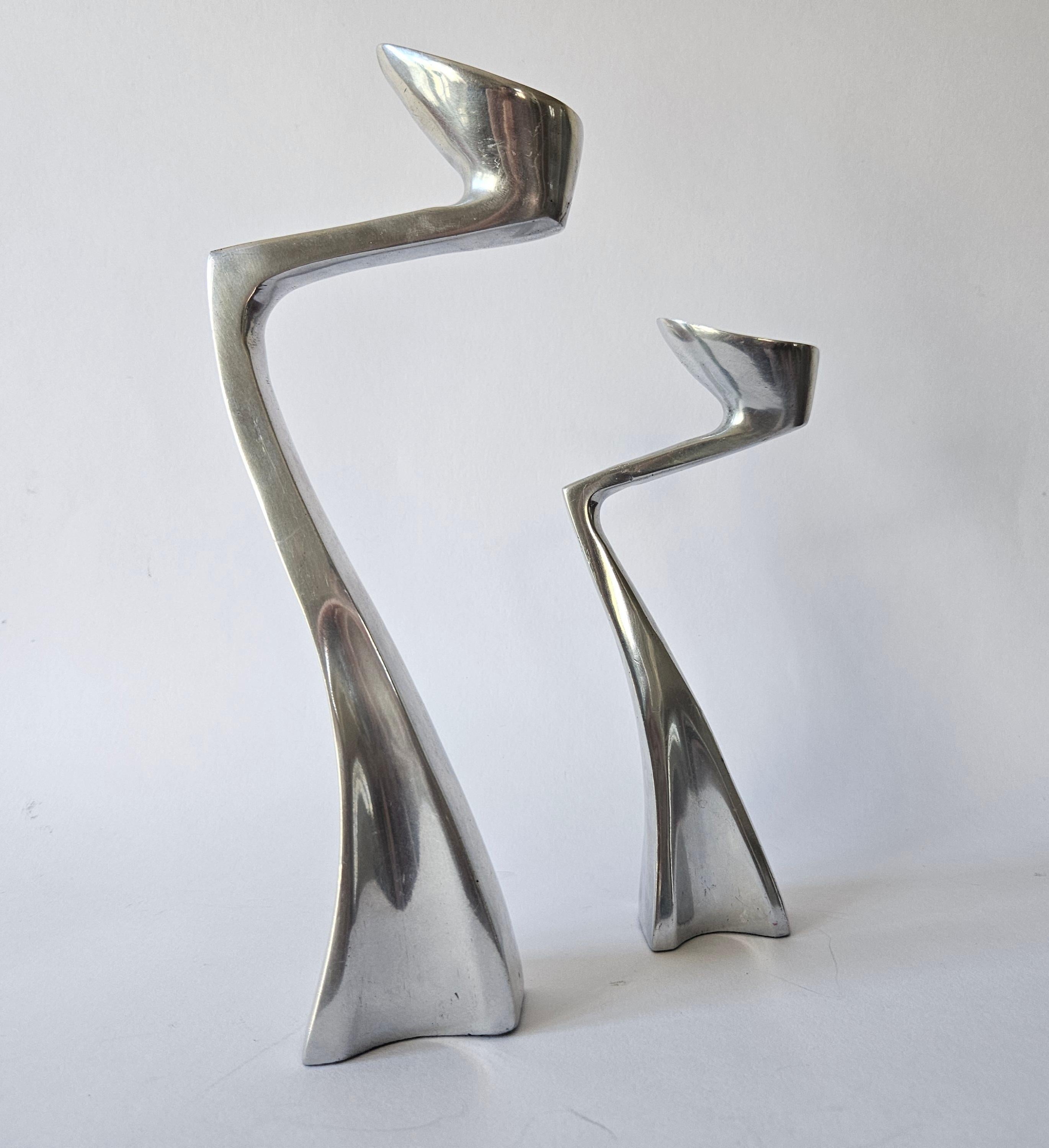 Pair of Midcentury Design Swan Candlesticks by Matthew Hilton, England, 1980s For Sale 6
