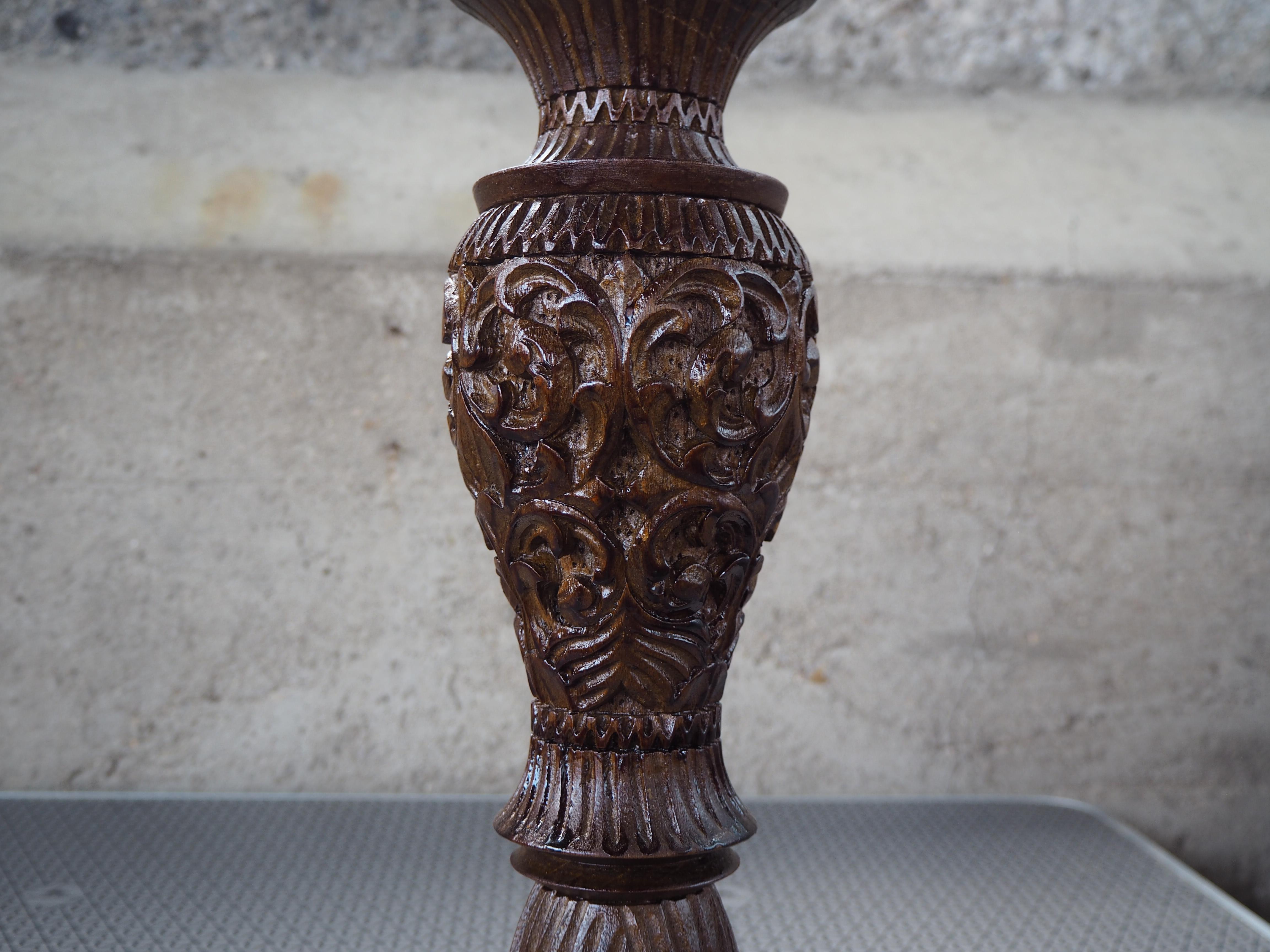 Legno Vaso in legno cecoslovacco del Medioevo, anni '60 in vendita