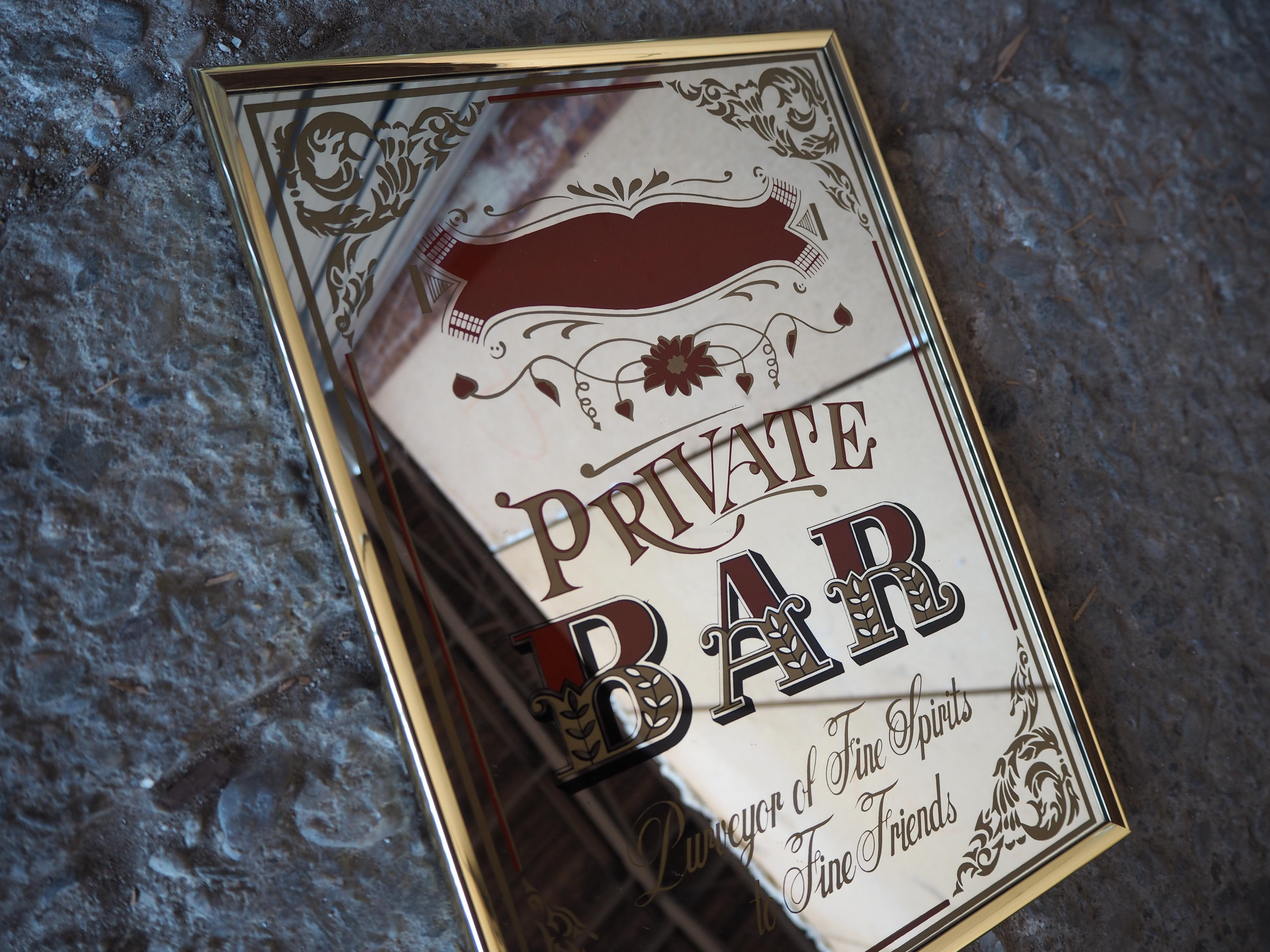 Européen Enseigne en miroir pour bar privé, 1980 en vente