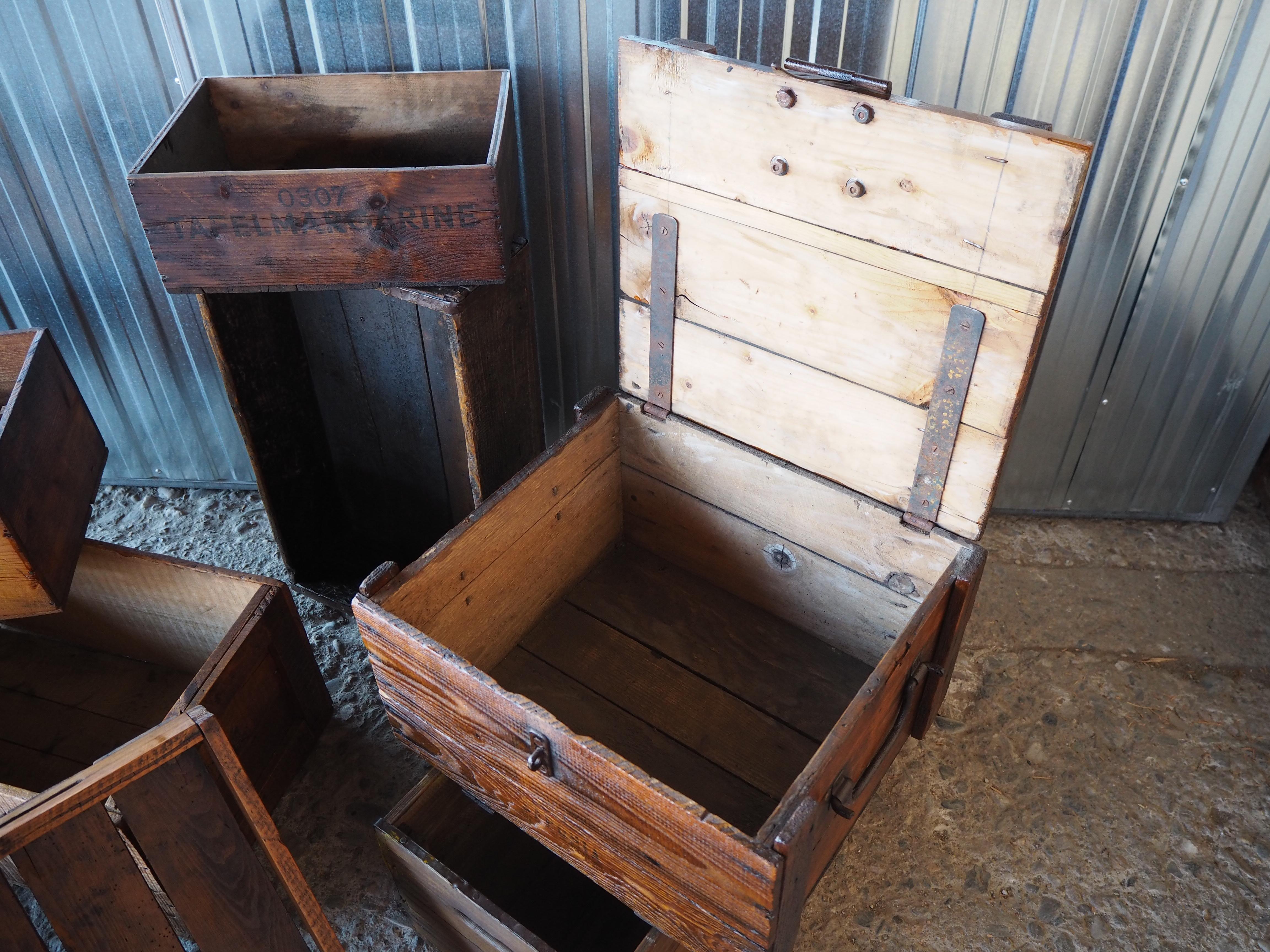 Industrial Wooden Crate, Boxes, 1960s For Sale 5