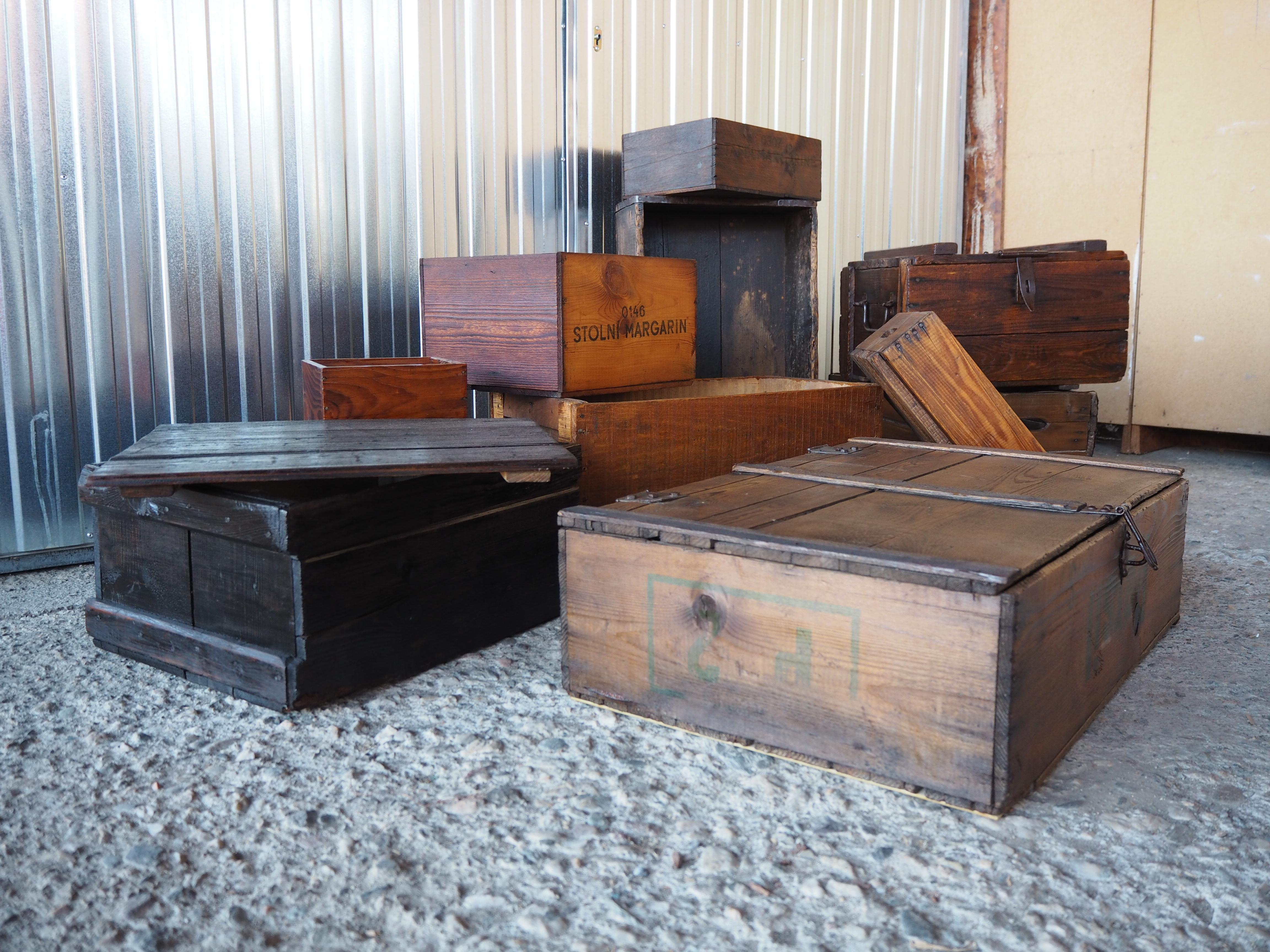 Industrial Wooden Crate, Boxes, 1960s For Sale 8