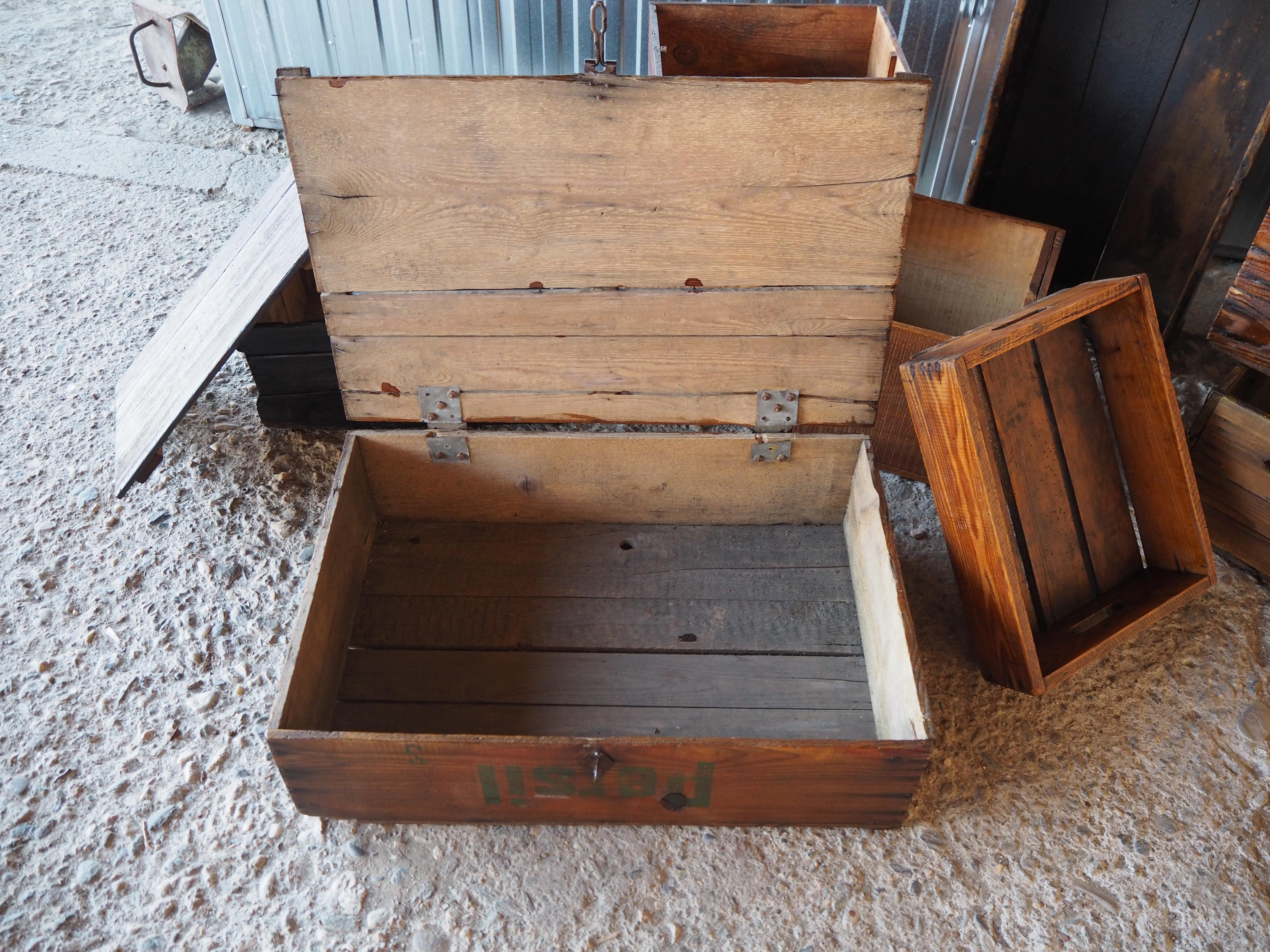 Industrial Wooden Crate, Boxes, 1960s For Sale 7
