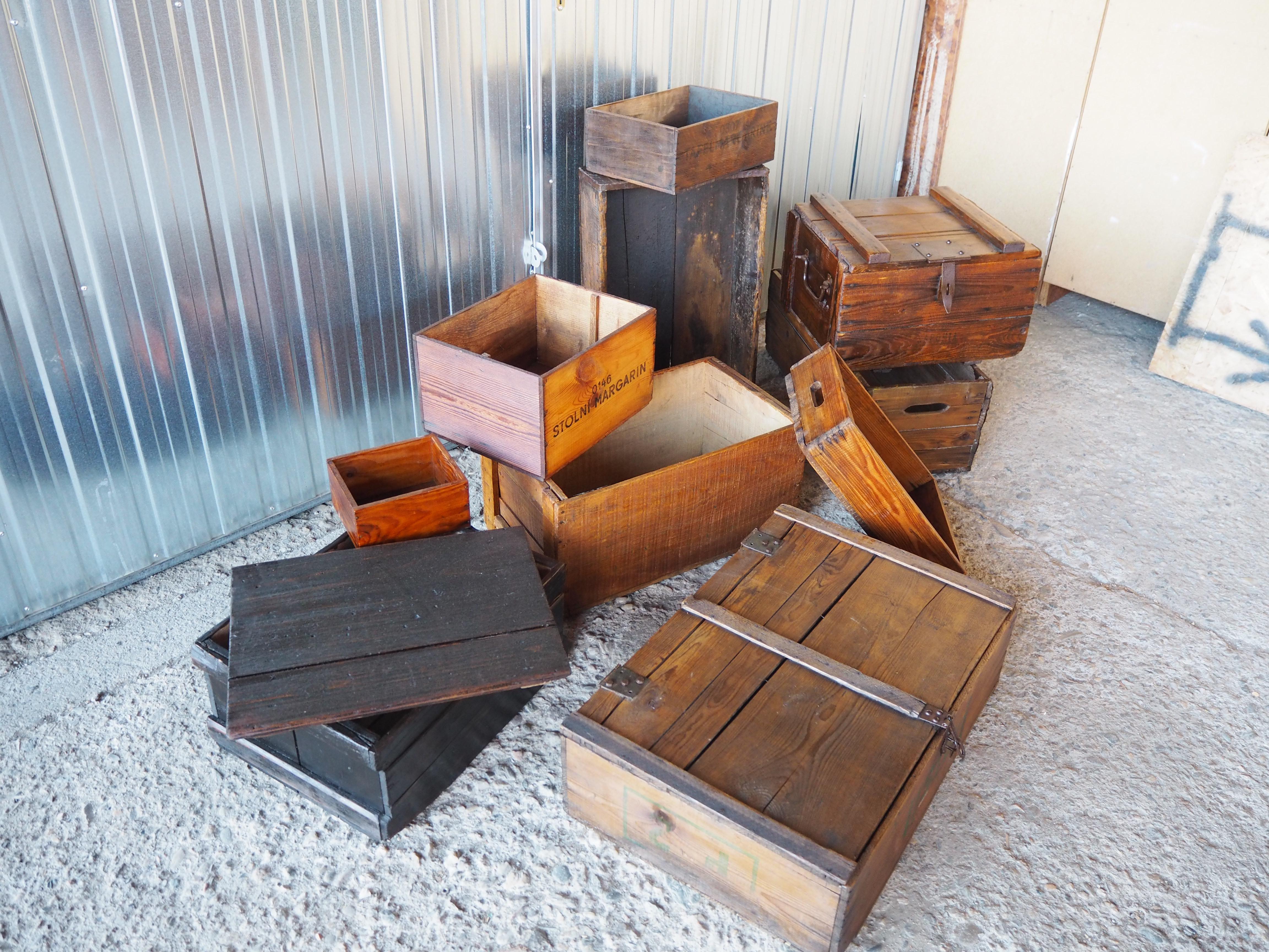 Industrial Wooden Crate, Boxes, 1960s For Sale 9