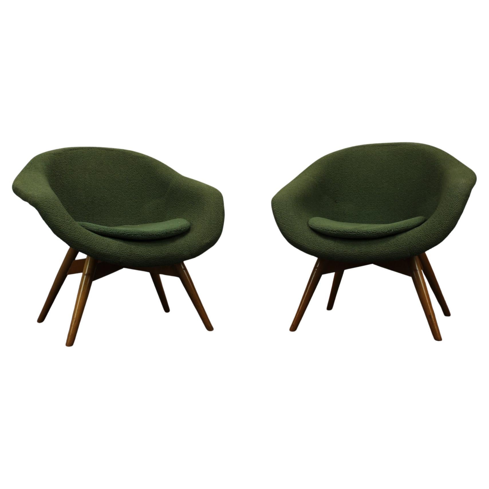 Juego de 2 sillones de mediados de siglo de Miroslav Navrátil, Años 50, Checoslovaquia en venta