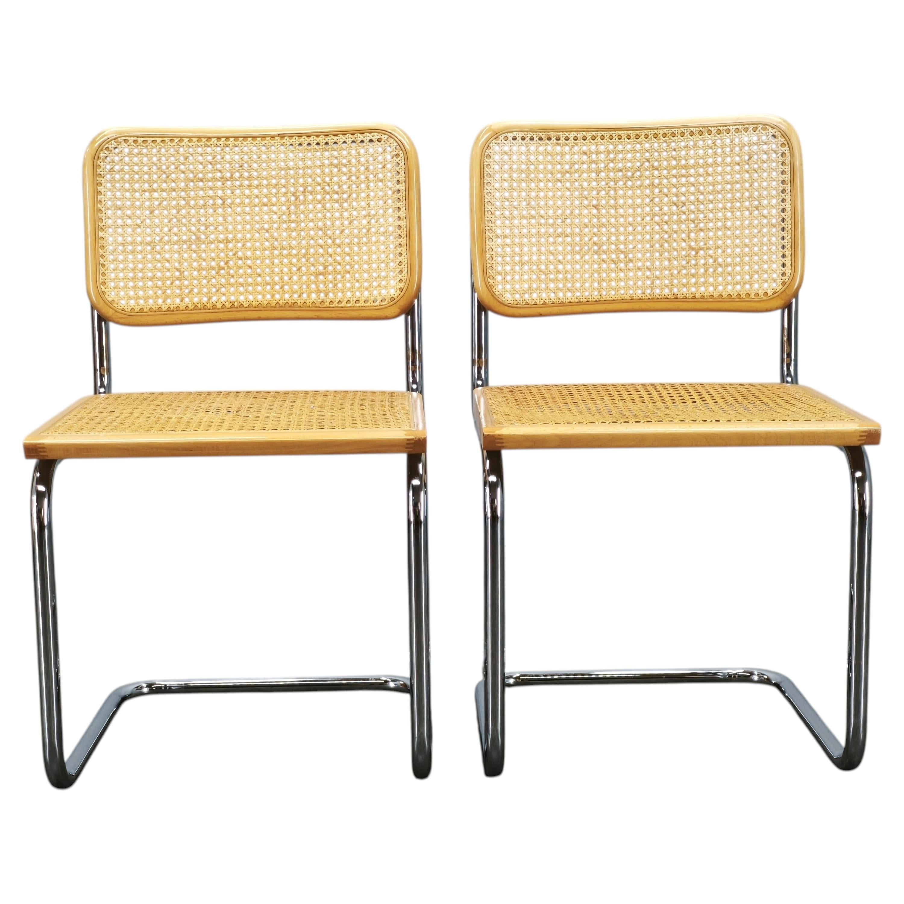 Coppia di sedie a sbalzo italiane “Cesca”, ispirate a Marcel Breuer, anni ’70 in vendita