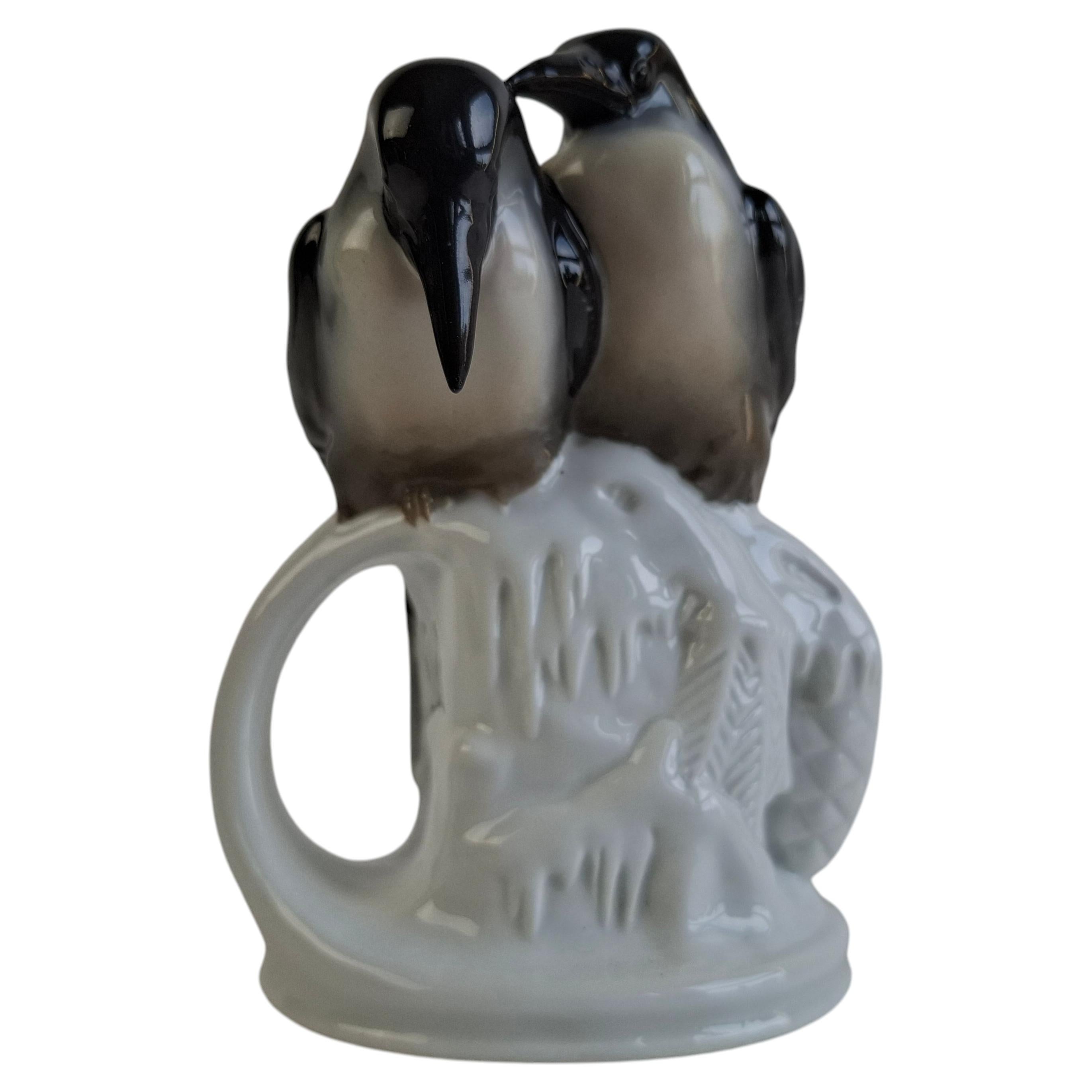 Art Deco Czech Porcelain Penguin Figurine by Pfeiffer & Löwenstein, circa 1930