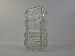 Rare Rudolfova Hut Brickwork Glass Vase Jiří Zejmon 1969 Czechoslovakia