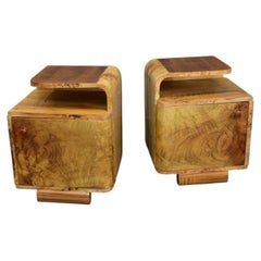 1937s Pair of Art Deco Bedside Tables, Czechoslovakia