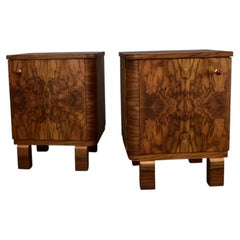 1932s Pair of Art Deco Bedside Tables, Czechoslovakia