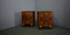 1932s Pair of Art Deco Bedside Tables, Czechoslovakia