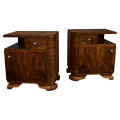 1934s Pair of Art Deco Bedside Tables, Czechoslovakia