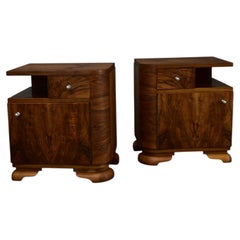 1934s Pair of Art Deco Bedside Tables, Czechoslovakia