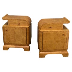 1937s Pair of Art Deco Bedside Tables, Czechoslovakia
