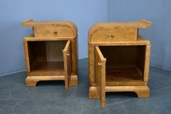 1937s Pair of Art Deco Bedside Tables, Czechoslovakia