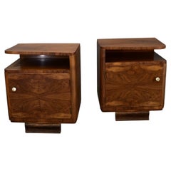1939s Pair of Art Deco Bedside Tables, Czechoslovakia